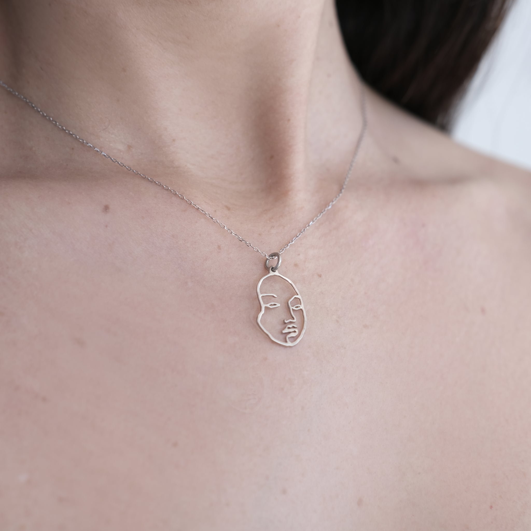 Face Pendant - Silver