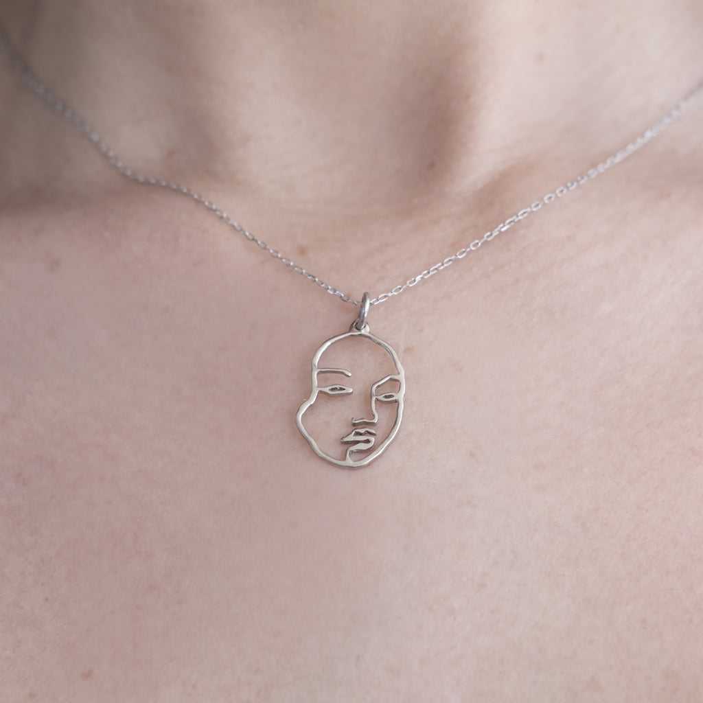 Face Pendant - Silver