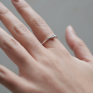 Minimalist Triple Sphere Ring in silver